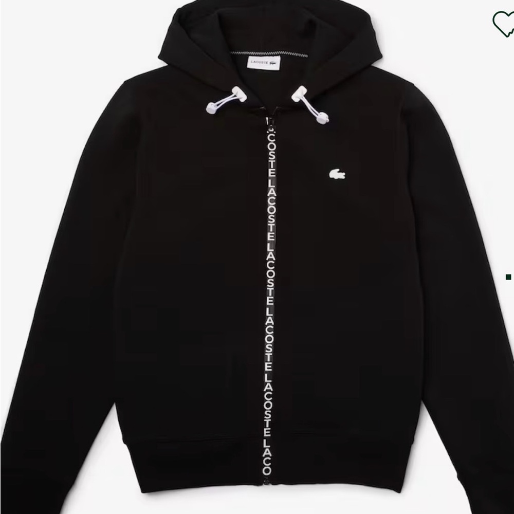 Lacoste Men’s Cotton Blend Lettered Zip-Up Hoodie Sz L